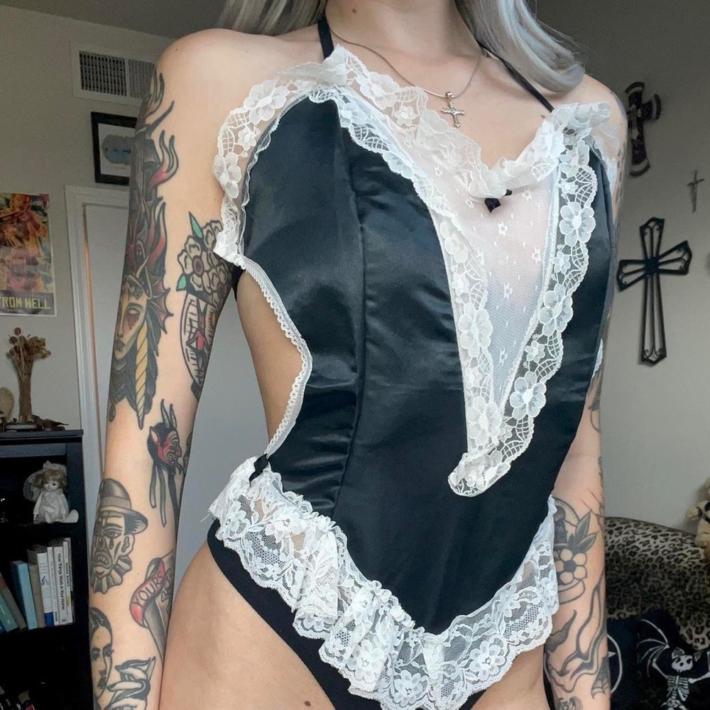 Vintage maid style playsuit